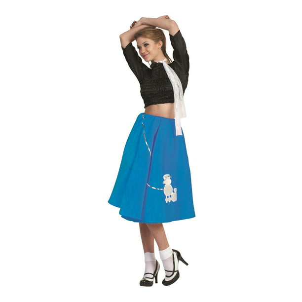 Blue Poodle Skirt 50's Scarf Sock Hop 1950's Retro Grease Sandra Dee Adult